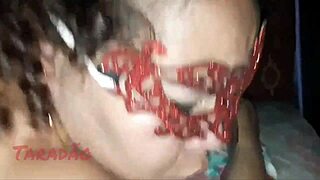 Homemade brunette gets messy facial