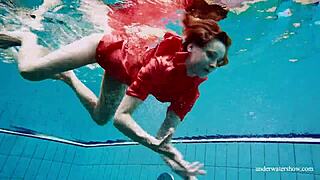 Damn! Sexy Naked Avenna Swims Nude in Tight Pool!