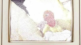 Close up POV of Jackie's latex covered pussy getting fingered and fucked