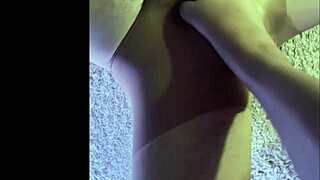 Kinky footjob with wet pantyhose for my husband's pleasure