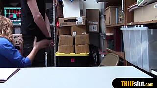 Hot Blonde Milf Security Guard Bangs Thief Guy Doggy Style