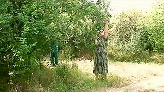 Brunette ninfeta bends over for intense doggystyle pussy pounding and handjob action