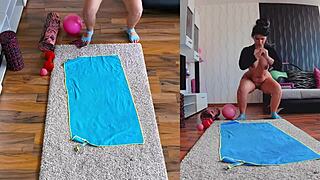 hot and sweaty naked yoga dual cam