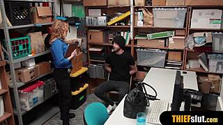 Hot Blonde Milf Security Guard Bangs Thief Guy Doggy Style