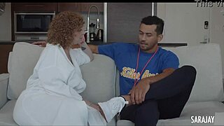 Alex Legend finishes inside mature Sara Jay's bouncy ass while she rides cowgirl