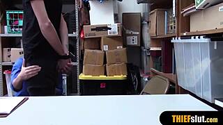 Hot Blonde Milf Security Guard Bangs Thief Guy Doggy Style