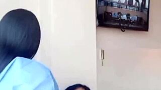 Asian beauty gets her uniformed desires fulfilled