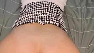 Brunette wife cheats in POV, sucking and riding cowgirl style. What a wild couple!