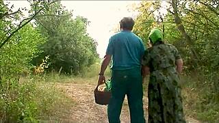 Brunette ninfeta bends over for intense doggystyle pussy pounding and handjob action