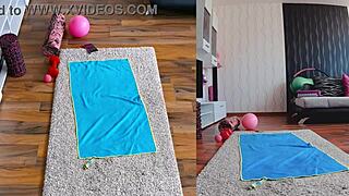 hot and sweaty naked yoga dual cam