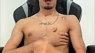 Young Twink with a Massive Shaft Unloads a Huge Amount