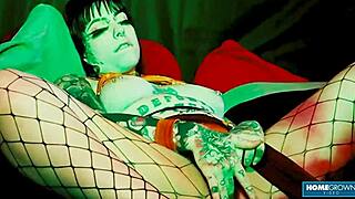 tattooed girl tenshii tushii gets fucked rough doggystyle with total domination.