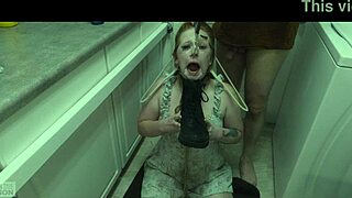 Degradation Slut Siren Eats Cum from Boot in Sloppy BDSM Scene