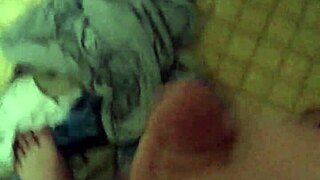 Skinny blond has a hot shower with a solo action