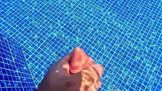 Sexy MILF gets poolside pounding in homemade big cock video