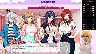 LewdNeko's Big Tits Moaning in Lesbian Hentai Game