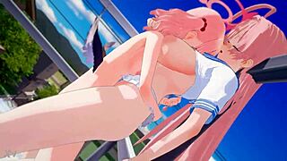 Futanari schoolgirls in action