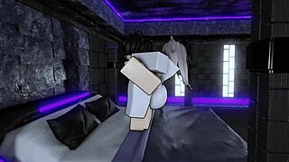 my slutty friend begged for a hard fuck, ended with creampie on roblox.