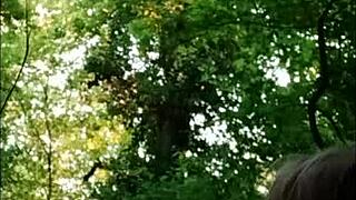 Young amateur BDSM action in the woods
