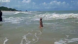 Man, Yuri Gaúcho, hot wife showin’ all at nudist beach, guys goin’ crazy!