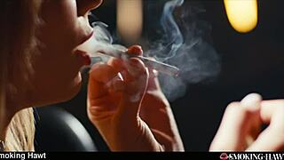 Pov Horny Blonde Smoker with Red Lips - Sharon White SPITTING on THICK COCK!