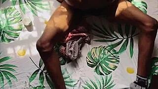 Black Naked Slut Shows Off Wild Pussy Action