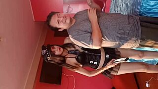 Candyboon Dresses as Sexy Cop for Halloween and Demands Hard Action