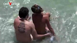Tanned teens have a quick outdoor sex session