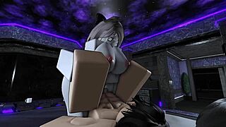 my slutty friend begged for a hard fuck, ended with creampie on roblox.