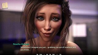 3D visual novel with a curvy girl in a cute outfit