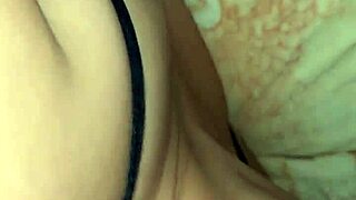 Amateur with big boobs tries to penetrate her tight ass with a finger