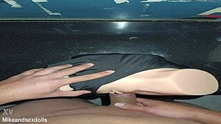Intense anal sex trailer with candy in a swimsuit