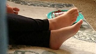 Cute feet caught on hidden cam while she relaxed unaware.