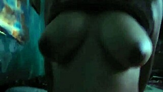 big natural tits riding cowgirl while watching tv quietly