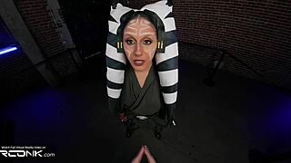 I love Ahsoka from Star Wars blowing Anakin's huge cock in VR cosplay