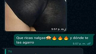 my friend in mini shorts gets excited during our whatsapp chat