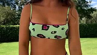 This hot Brazilian teen's pussy is jumping out