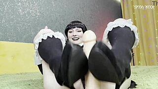 Joi Sexy Goth Wednesday Addams Gives Shoejob Then Sucks You Off to Climax
