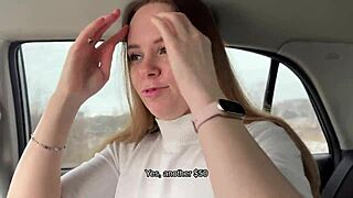 Хей, тази руска мацка току-що ми направи най-дълбоката свирка в колата!