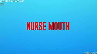 nurse ryan reid’s mouth gets stuffed in lingerie, choking hard on cum, yesss! 😜