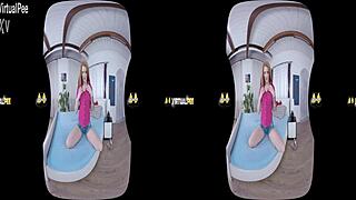 Czech virtual reality porn with a naughty teen who wets her pants