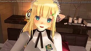 Maid hentai with busty teen who knows how to give a blowjob
