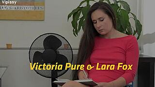 WET DAY IN THE OFFICE FOR NAUGHTY LESBIANS WITH SHAVED PUSSIES AND TOYS IN HIGH HEELS