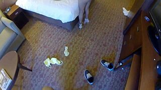 Chubby redhead works hard for facial!