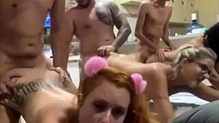 i watch three blondes bent over in doggystyle milf orgy