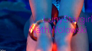 Bratty footjob training with big tits and foot worship in strapon play