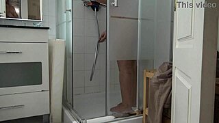 Stepson Spies on Stepmother’s Shower for Taboo Family Masturbation