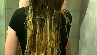 Caught my horny sister in shower, so I banged her! 🚿