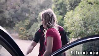 Bipolar Hitchhiker Kirsten Scott Takes Rough Big Cock Doggystyle in Car