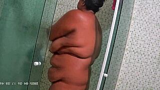 Homemade teacher milf shaves natural tits in lingerie